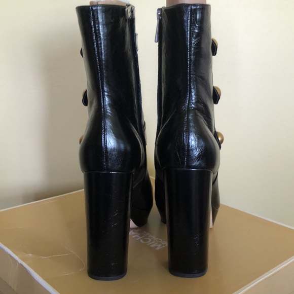 New Michael Kors Black Leather Ankle Boot 10M - Picture 4 of 7